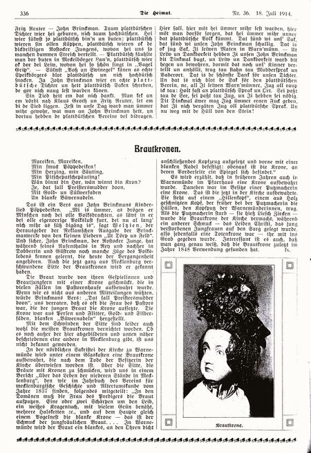 Wmde Weihe-Rede bei der Enthüllung des Brinkmansteins April 1914 Die Heimat 012