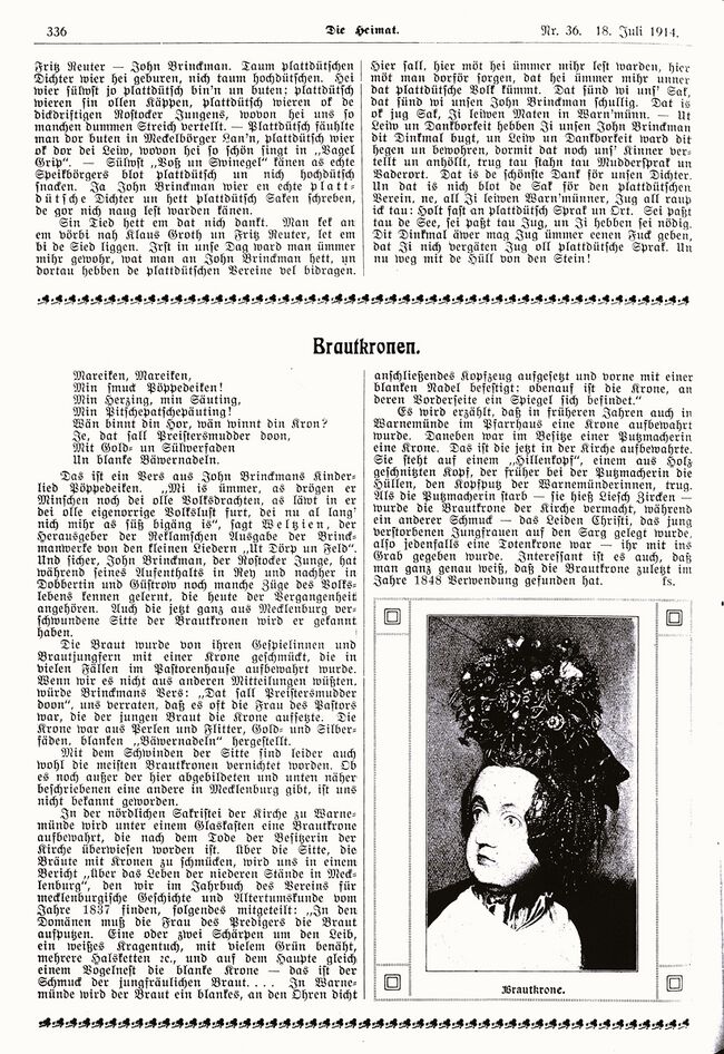 Wmde Weihe-Rede bei der Enthüllung des Brinkmansteins April 1914 Die Heimat 012