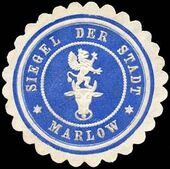 Wappen von Marlow auf einer Postkarte 1905