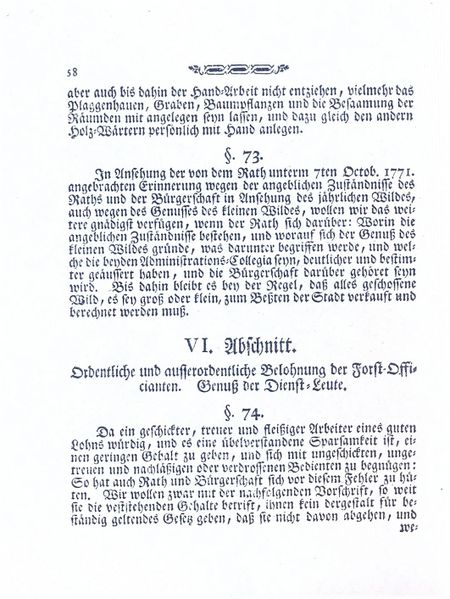 RH Herzogliches Regulativ 1774 58