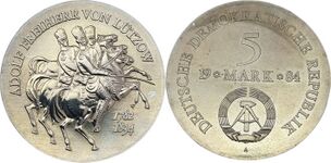 5 Mark Gedenkmünze DDR 1984 Adolf Freiherr von Lützow