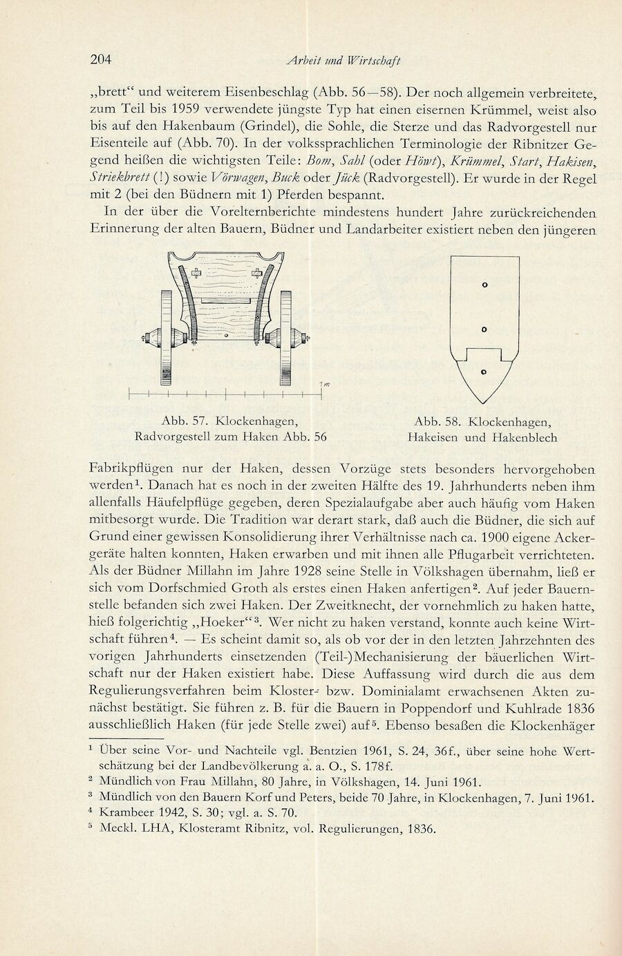 Baumgarten Bentzin 1963 Hof u Wirtschaft Ribn Bauern 204