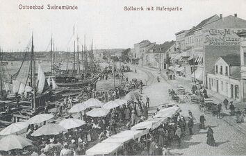 Swinemünde Hafen Markttag