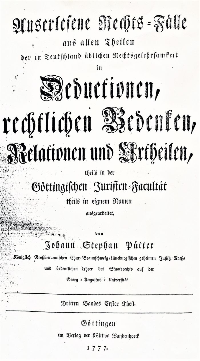 RH Rechtsgutachten Pütter Göttingen 1777 a