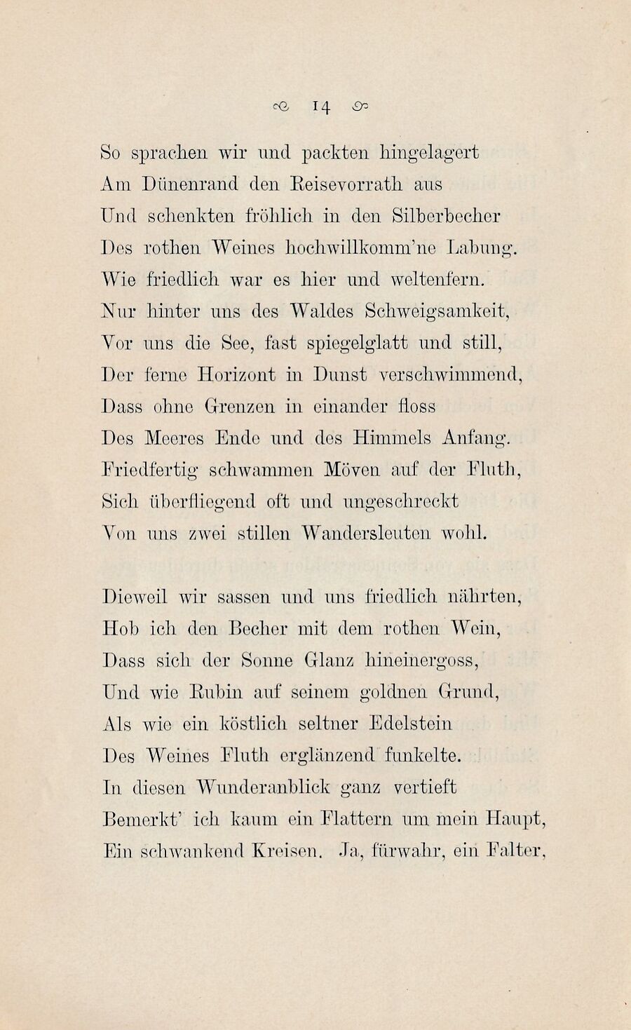 RH Gedicht Seidel Wirtshaus zur Stranddistel 1884 S 14