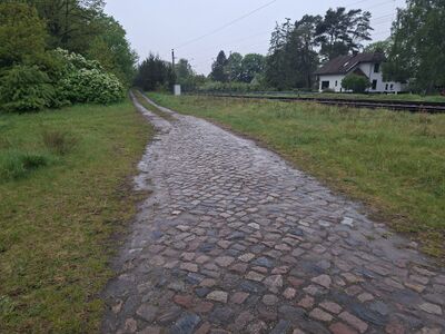 Alter Weg von Warnow nach Eickhof. Steinstraßen Ende Übergang Bahndamm dann Richtung Eickhof.