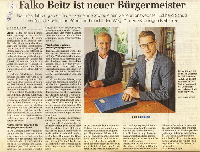 Datei:2019 Stolpe Bürgermeister.jpg