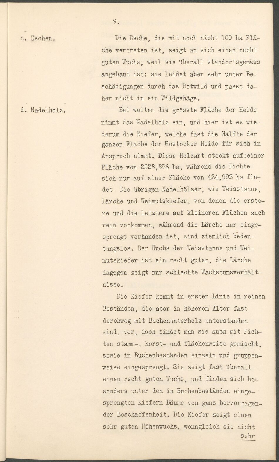 Max Garthe Allg. Beschreibung der Rostocker Stadtforst 1911 09