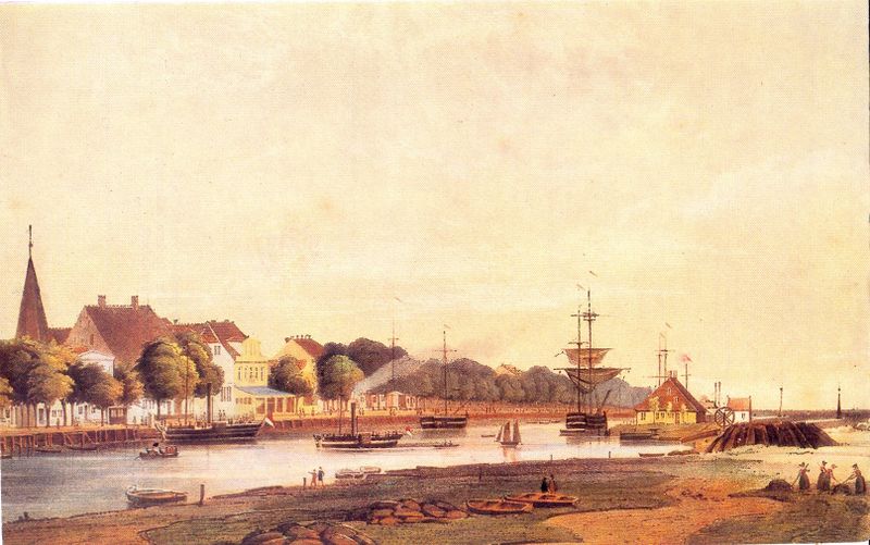 Datei:Warnemünde um 1850 .jpg