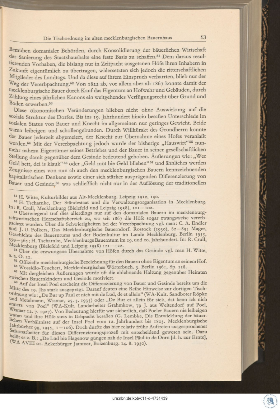 Baumgarten 1965 Tischordnung im meckl Bauernhaus 11 13