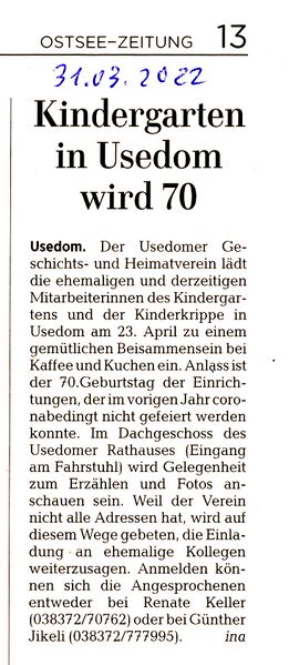 Datei:2022 Kita Usedom 70 Jahre.jpg