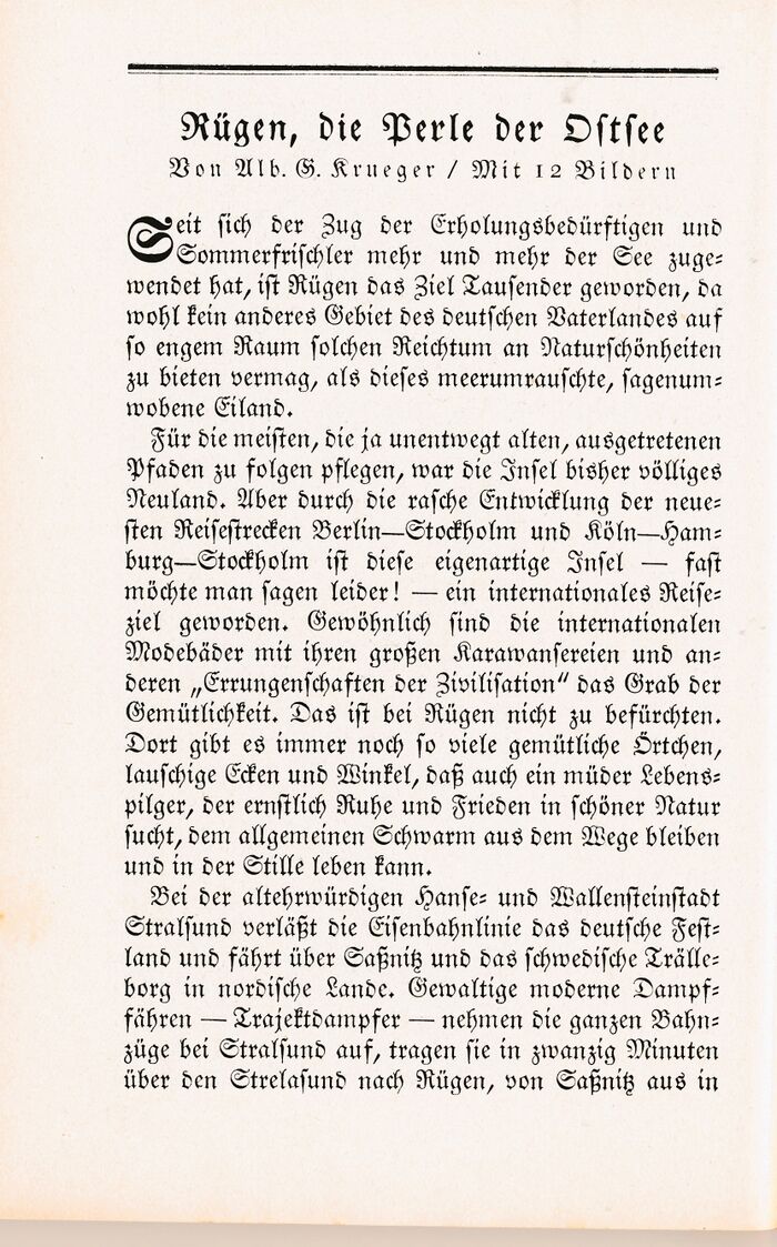 "Rügen die Perle der Ostsee" Albert G. Krüger 1926 120