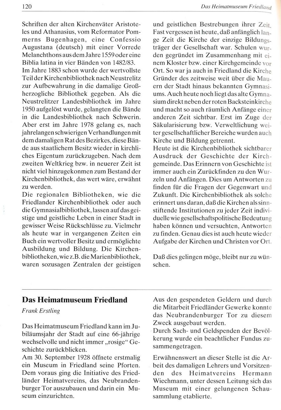 Festschrift 750 Jahre Friedland 1994 120