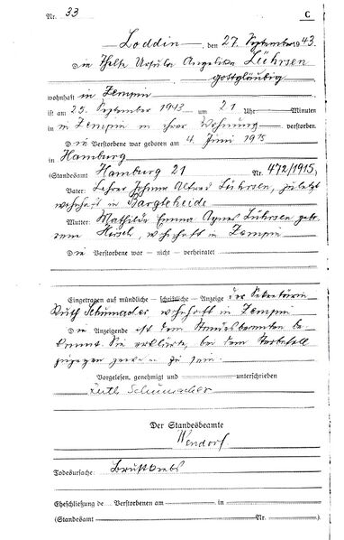 Datei:1943 Sterbeurkunde Thelse Lührsen.jpg