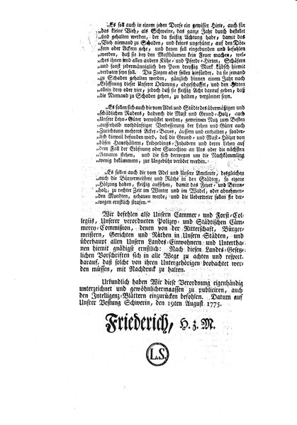 Datei:1775 19ten Aug herzogliche Polizey Ordnung gegen das Raden und Verwüsten der Wildbahne und Holzungen 2.jpg
