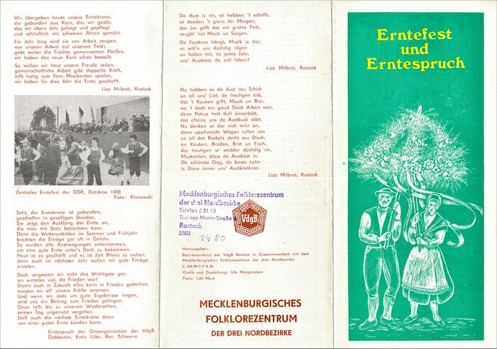 Erntefest und Erntespruch 1989 01