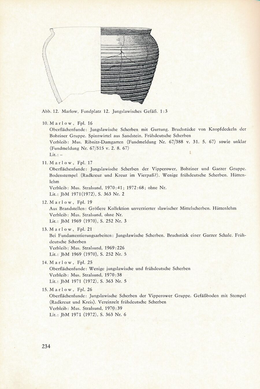 Hollnagel Burgberg Marlow Jb Bodendenkm. 1973 234