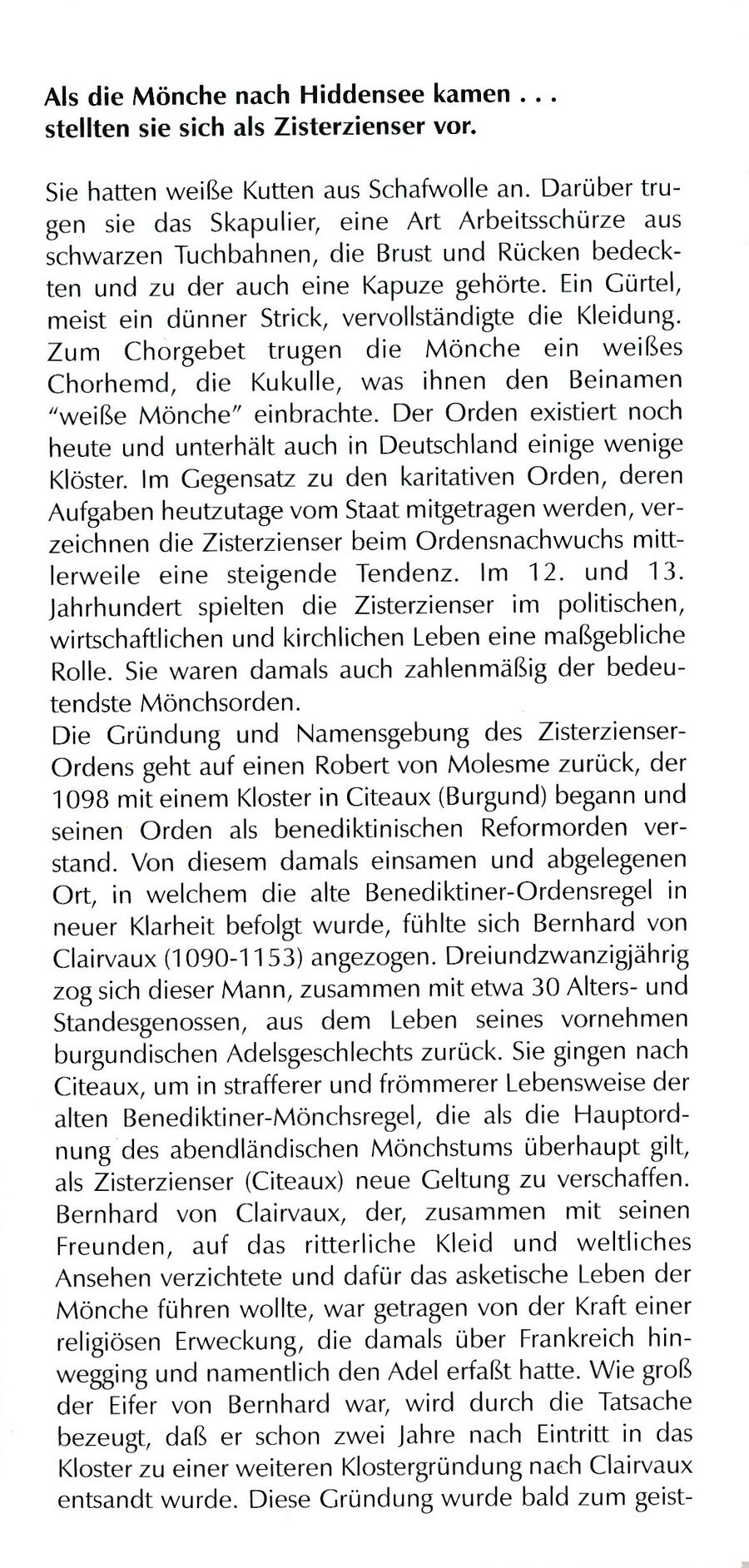 Als die Mönche nach Hiddensee kamen 1296 Inselpastor Manfred Domrös 1996 08