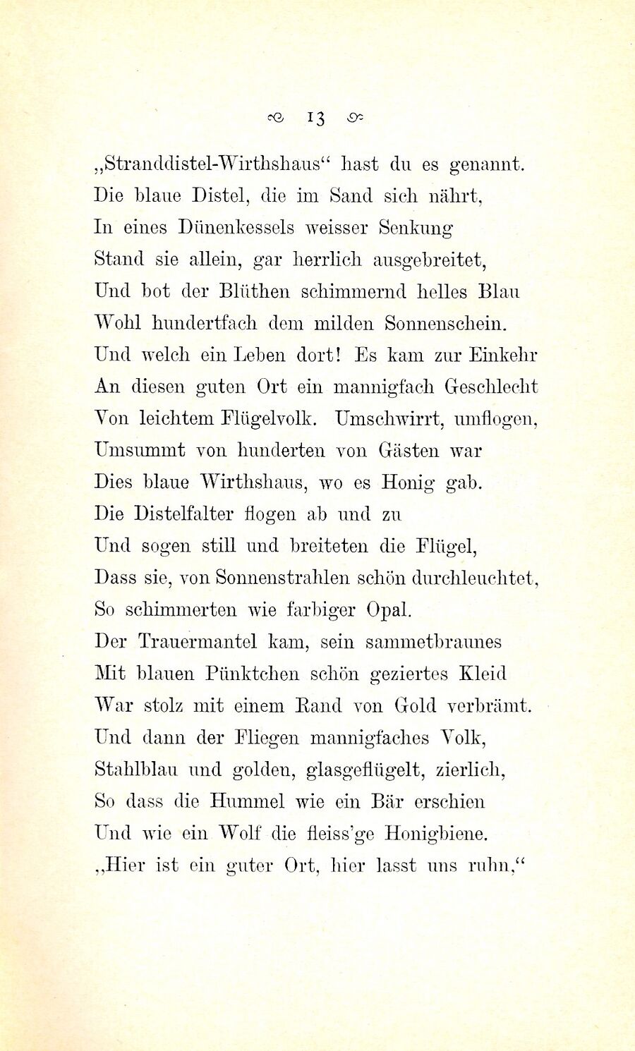 RH Gedicht Seidel Wirtshaus zur Stranddistel 1884 S 13