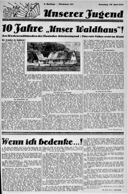 Beitrag zum 10jährigen bestehen der Wanderherberge Waldhaus 1931 (HA)