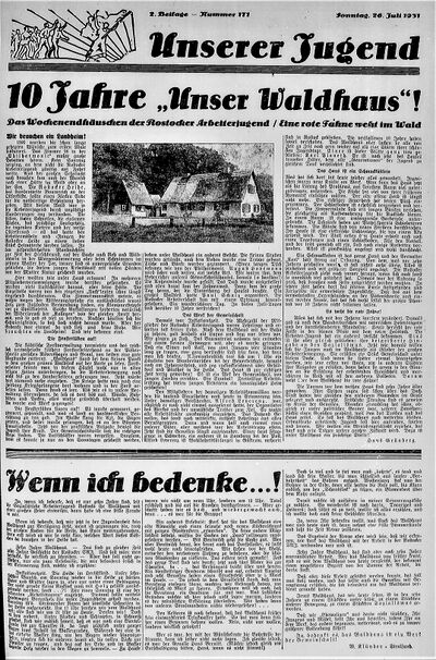 Beitrag zum 10jährigen bestehen der Wanderherberge Waldhaus 1931 (HA)